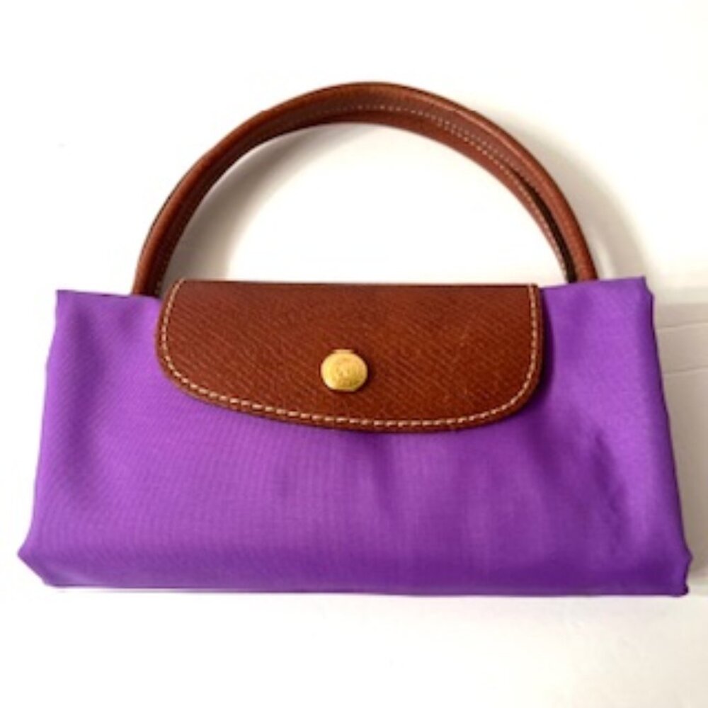 Longchamp Large Le Pliage Bag, Purple, Made in France